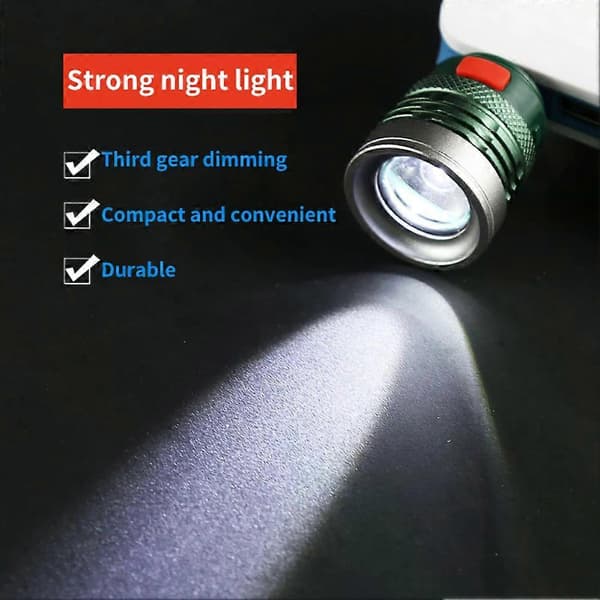 Kannettava LED-valaistus, 3 tilaa, virta USB-liitännän kautta, varavirtalähde, erittäin kirkas taskulamppu, lyhty, mini-USB-taskulamppu Red Light A4