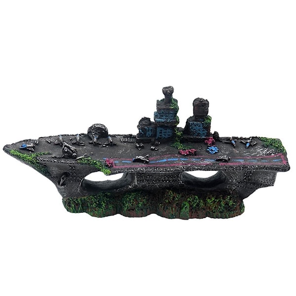 Akvarium Skibsvrag Fisketank Landskabspleje Resin Håndværk Knuste Skibsornamenter, C