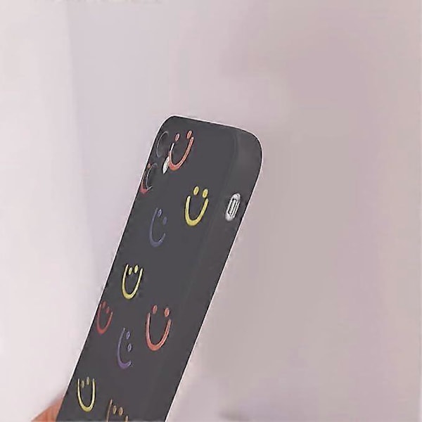 SBSG Yhteensopiva iPhone XR -kotelon kanssa, Smiley Smile Face Söpö Maalattu Design Pehmeä Nestemäinen Silikoni Naisille Tytöille Muoti Ohut Pehmeä Joustava TPU-kumi f