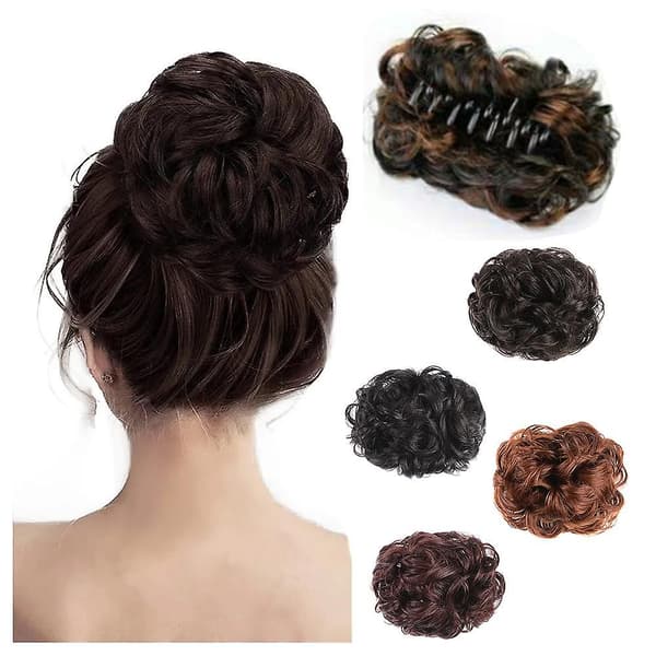 Clip-in Hår Messy Bun Hårextensions Oppsatt Hår Scrunchie Hårdel Naturlig
