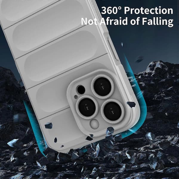 Iphone 15 Pro Max Silikonskal med Kameraskydd, Hudvänlig Känsla Mobilskal [Stötsäker Anti-repa Mikrofiberfoder], Mobilskal (grå)
