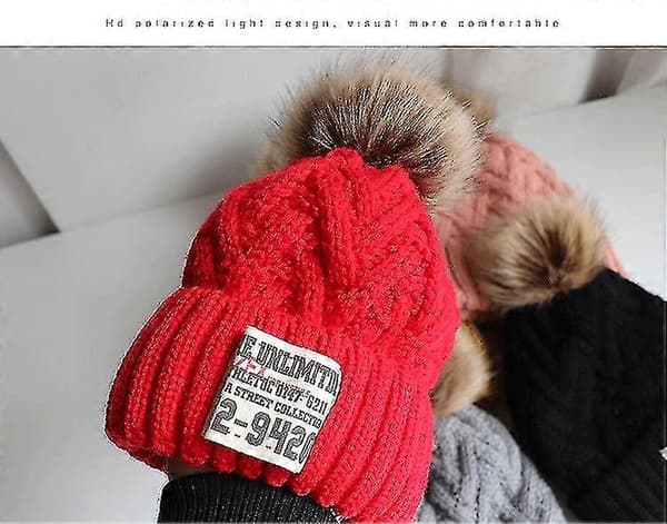 Uldhue til børn, tre dele, efterår, vinter, plus uld, drenge og piger, halstørklæde, handsker, baby, tyk, varm, pullover, strikket hue, gul