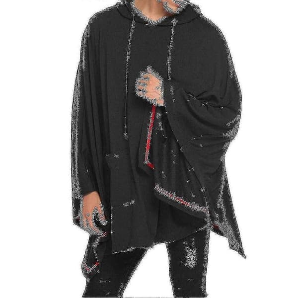 Unisex Casual Hætte Cape Mode Frakke Hætte Pullover Med Lommer