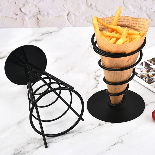 Pommes frites Holdere Snacks Display Stand Fries Kurver Buffeter Jern Materiale