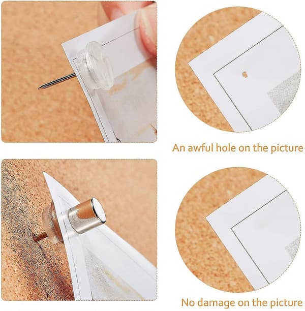 Magnetiske Pushpins Magnetacks Magnetknapper (20 stk, sølv)