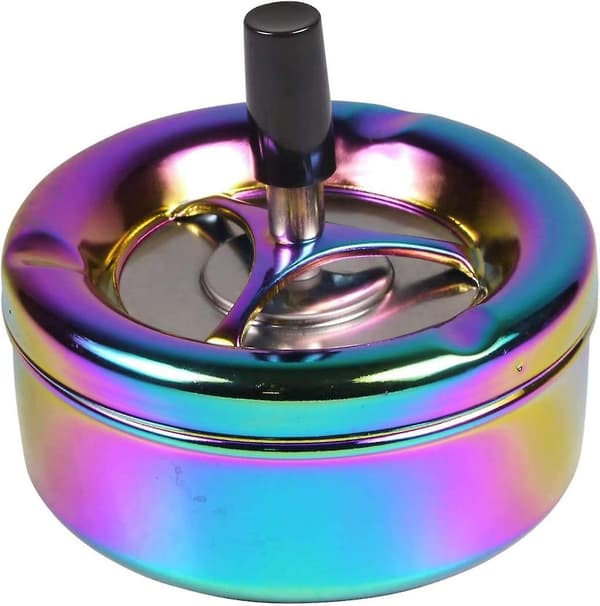Roterende Askebeger med Regnbuedesign - Flerfarget - 11cm Diameter