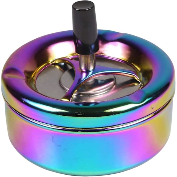 Snurrbar Askkopp med Regnbågsdesign - Flerfärgad - 11cm Diameter