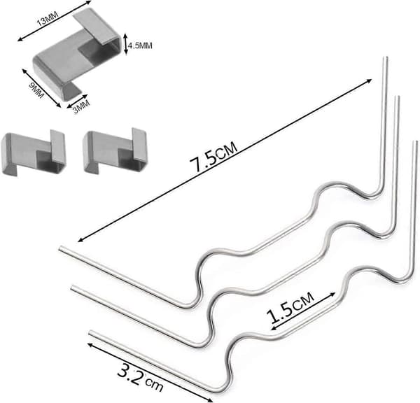 100 stk. drivhusklips for glass, rustfrie drivhusvindusklips, glasspanel festeklips for drivhusglassklips