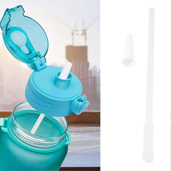Sugerrør Kompatible med Vannflaske på Gallon, Gjenbrukbare Justerbare Sugerrør for 1000Ml/2000Ml Kanne, 3 Sugerrør