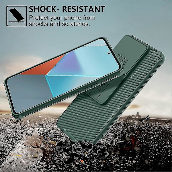 Til Xiaomi Redmi Note 13 Pro 5g Cover, Dobbelt Lag Kraftig Stødsikkert Cover Med Skyde Kamera Beskyttelse, Anti-ridse Skridsikker