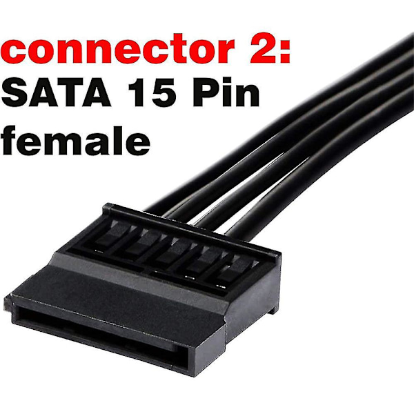 Molex Ide 4-pin naar 15-pin vrouwelijke Sata-voedingsconverteradapterkabel Harde schijf Hdd Ssd-voeding E