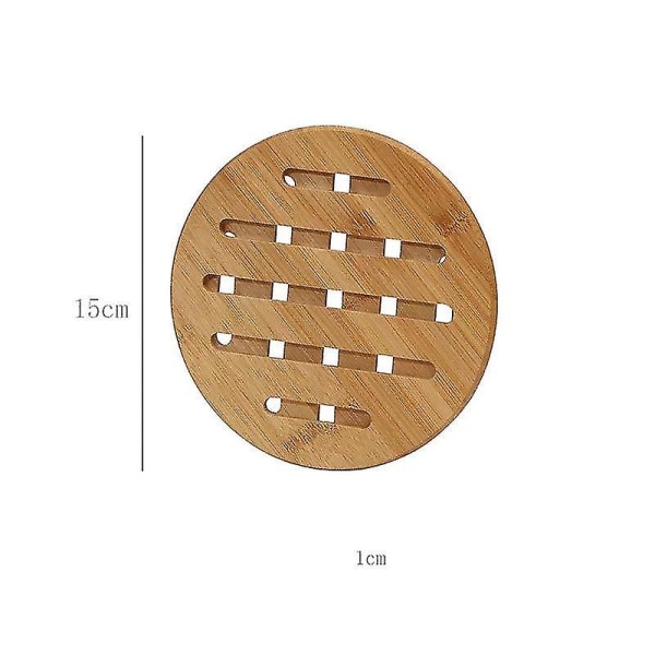 Tykke bambusisolasjonsputer for husholdningsbruk til spisebord (2 deler, tre)