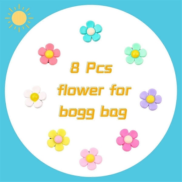 Blomsterberlock Tillbehör för Bogg Bags och Simply Southern Tote, Strandväska Strandväska Tillbehör (8 st)