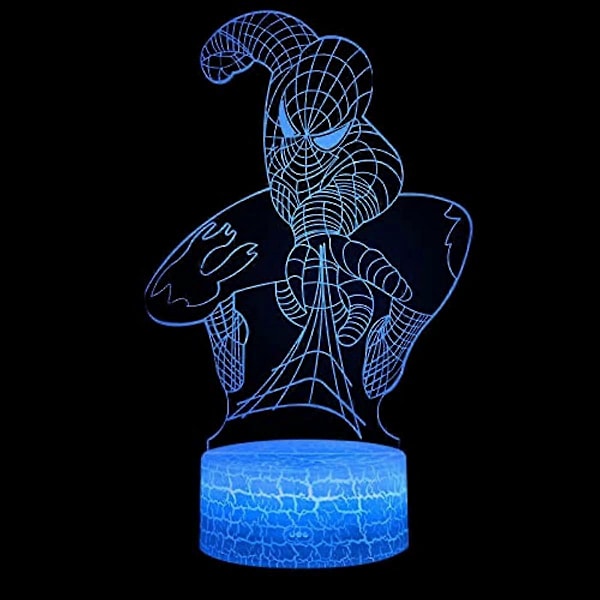 Superhero Gaver 3D Natlamper til Børn med Fjernbetjening & Smart Touch 16 Farver Skiftende Dæmpbart Superhero Legetøj til 3 4 5 6 7 8 Årige Drenge Jul