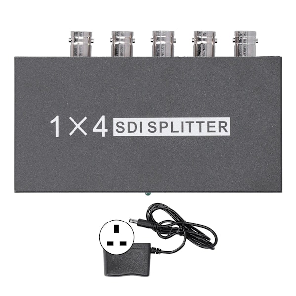 100–240V F214 SDI Splitter 1x4 1 in 4 Out Stöder SD/HD/3GSDI Repeater Extender (UK-kontakt)