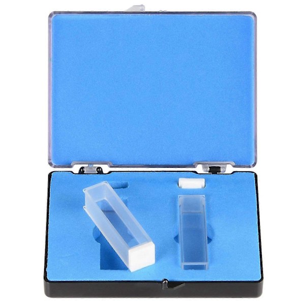 Kvarts Küvette, Spektrofotometer Küvetter 10 mm Lysvei, 45 mm Høyde, 3,5 ml Kapasitet - 2 stk