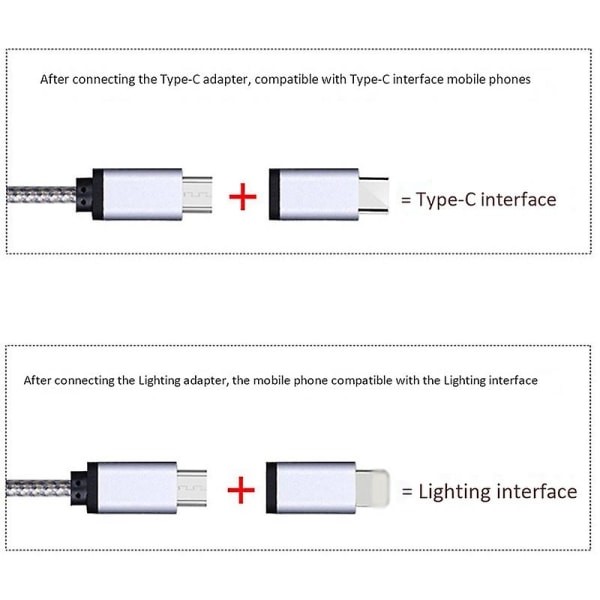 -USB Typ C till 3 i 1 2k HDTV TV-kontakt USB-adapterkabel för bildskärm iPad Android Smartphone