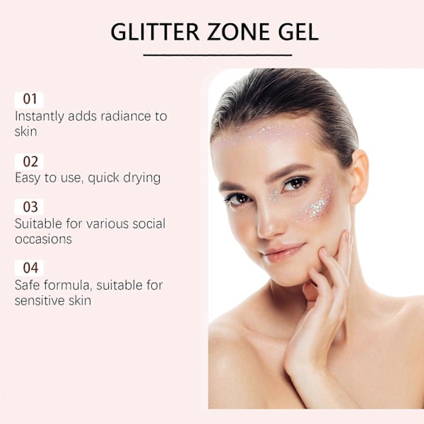 Jaysuing Glittergeelipallo Juhlat Karnevaali Kolmiulotteinen Korostus Luonnollinen Kiilto Kasvojen Vartalogeeli - Neonpunainen 30G