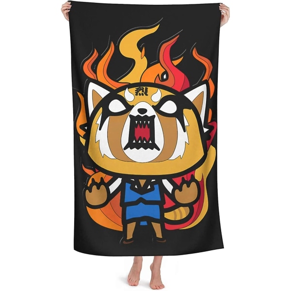 Aggretsuko Badlakan Strandfilt Snabbtorkande mikrofiberhandduk Resa Simbassäng Yoga Fitness Träning Pojkar/Tjejer