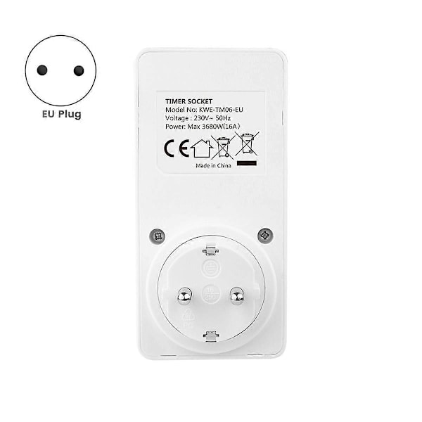 Elektronisk Digital Timerkontakt Køkken Timer Stikkontakt EU Stik