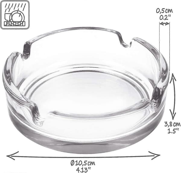 4x Glas Askfat - Transparent Glas Askfat För Cigarett Askfat För Privat bruk