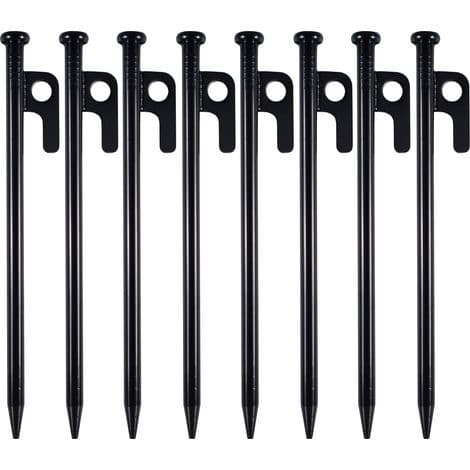 Stk 20 cm campingplugger, metallplugger, kraftige teltplugger, teltplugger, hagekantplugger med krok og hull for camping, hage