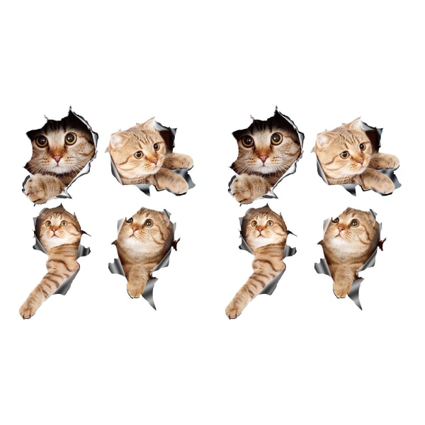 (8 stk) 3d Cat Car Stickers Decal / Sticker For Vindu, Lastebil, Bil, Laptop eller Ipad