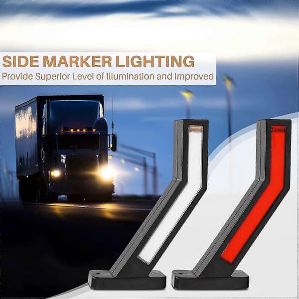 2x Tilhenger LED Sidemarkeringslys Omrissmarkør Lastebillys Varebil LED Lys For Tilhenger 12-24v