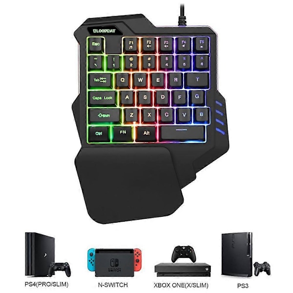 Tangentbord|Enhands tangentbord gaming mekaniskt tangentbord-G92 trefärgs blandad färg multimedia