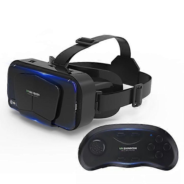 SBSGV Päässä pidettävät 3D-virtuaalitodellisuuslasit matkapuhelimelle, VR-lasit, kaukosäädin, langaton bluetooth VR-peliohjain