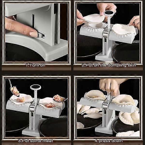 Dumpling Maker, Dubbelhuvud Automatisk Dumpling Maker Form för Hushåll, Empanada Press Ravioli Form Kök