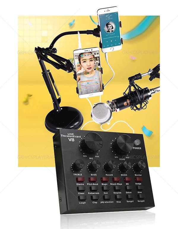 Usb Eksternt Lydkort Til PC Telefon Computer Headset Mikrofon Webcast Personlig Underholdning Streamer Live Broadcast Audio