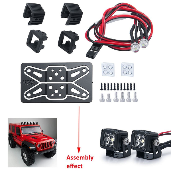 Modifiserte frontlykter, spotlys, taklys, støtfangerlys for AXIAL SCX10 JEEP TRAXXAS TRX4 TRX6 1/10 RC Crawler bil, A