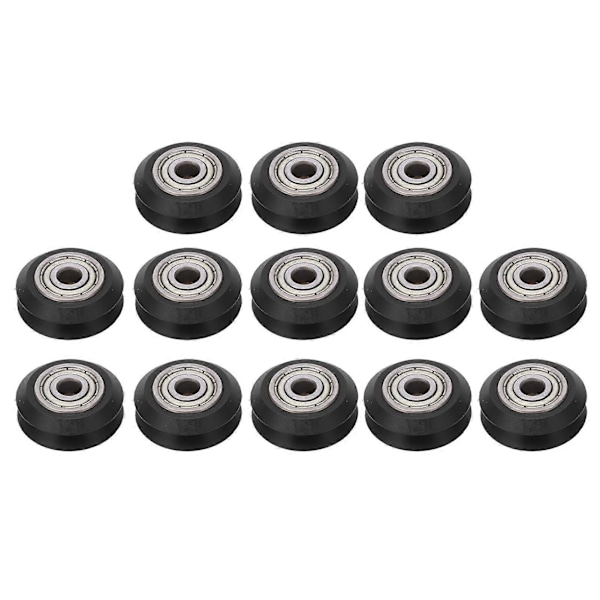 13 st 3D-skrivarhjul POM V-form Slitstarkt 3D-skrivarhjul Lager 625ZZ Svart
