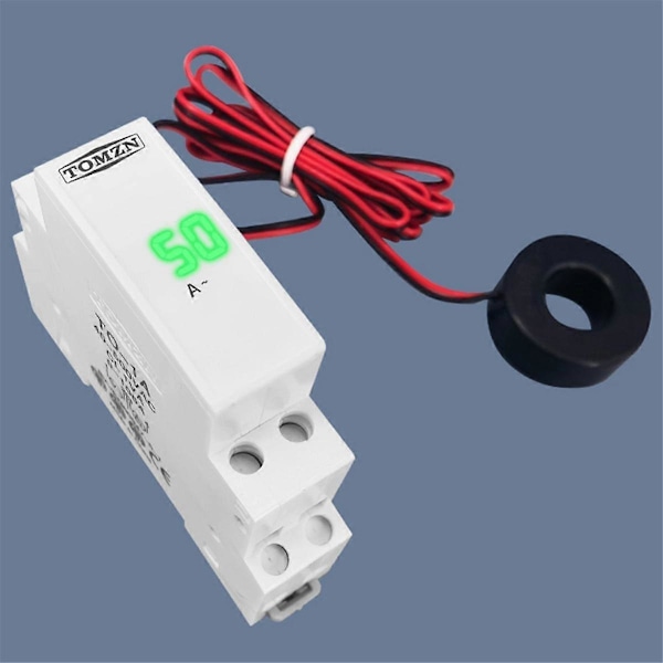 DIN-skena Enfas Amperemeter AC 40-500V Mini Modulär Amperemätare Indikator LED Digital Display, Ej Transparent