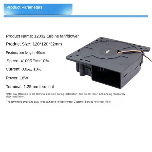 Til Bambu Lab P1p Blæser 120mmx32mm 4-polet Køleblæser 24v Dc Børsteløs Blæser Aux Køleblæser Til Bambu L