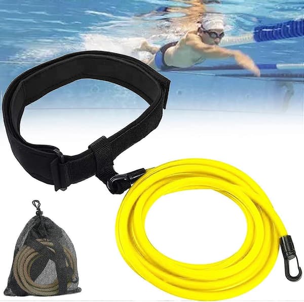 3m/ 4m Pool Simträningskoppel Slitstarkt Elastiskt Simträningsbälte Simmotståndsband Poolsimning Elastiskt Rep Motståndsband för Pooler Yellow
