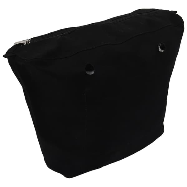 Vanntett Solid Canvas Innlegg Innerfôr Innlegg Glidelås Lomme For Obag O Bag Veske Svart