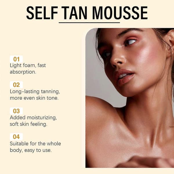 1 stk. Ultralangvarig selvbruner-mousse | Forever & Ever - Holder op til 11 dage, hurtig, mørk bronze 1Pcs