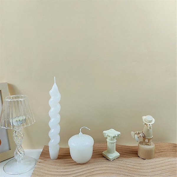 DIY Spiralformet Lysestøbeform Kirke Bryllup Lang Stang Lysfremstillingsværktøj Let at Afforme Lysestøbeform Krukke Akryl Sæt, B