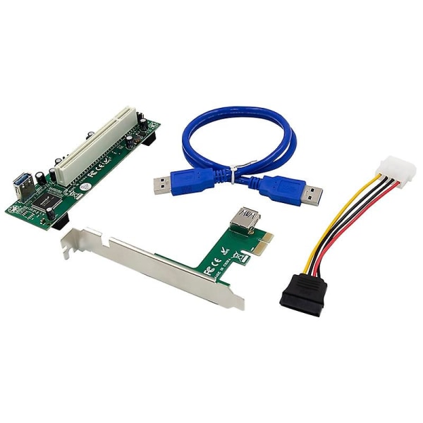 PCI-Express til PCI-adapterkort PCIe til Pci-spor utvidelseskort med 4-pinners SATA strømkabelkontakt for PC