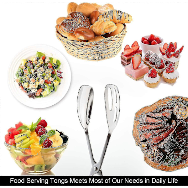 2 Mat rustfrie stål matklyper, salatklyper, kakeklyper, brødklyper, hul klips buffet matklips sakseklips matklips brødklips biffklips salatkl