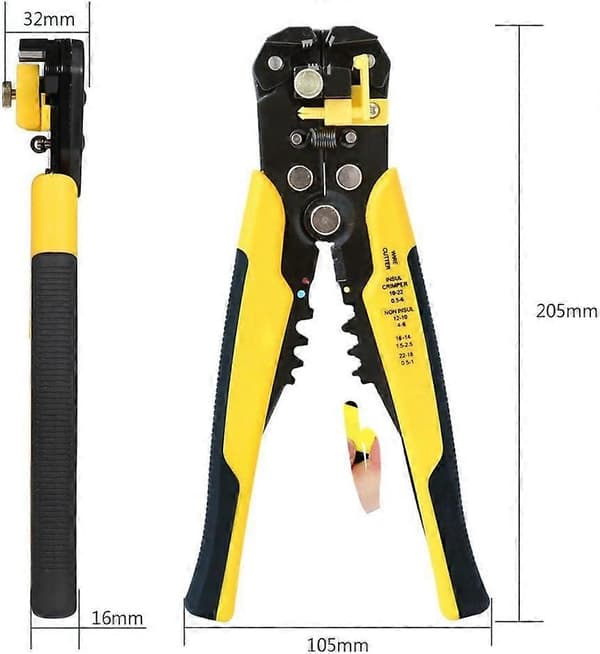 Automatisk kabelstripper med finjustering