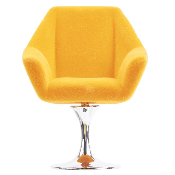 Mini møbel lenestol for 1:12 miniatyr dukkehus Roter flokke stol Tilbehør gul