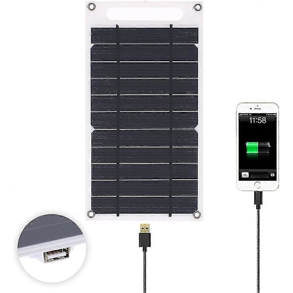 5v6w Aurinkopaneeli USB Ulkokäyttöön Vedenpitävä Retkeilyyn Kannettava Akkuvaravirtalähde - SFYGV