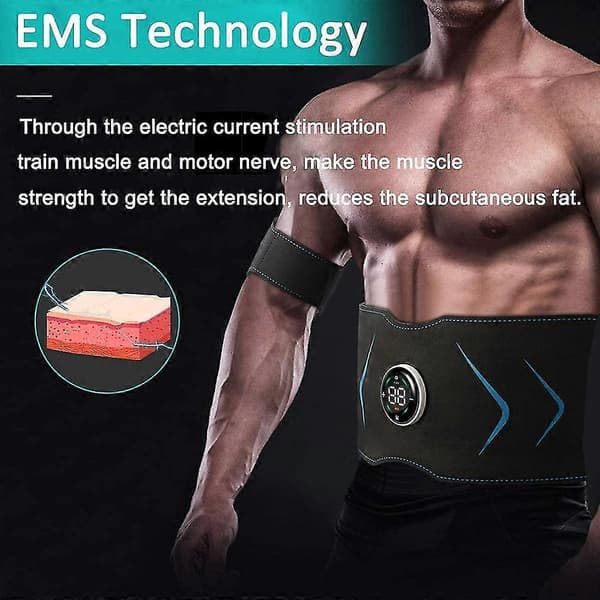 Ems Elektrisk Mage Kropp Slankebelte Midjebånd Smart Mage Muskelstimulator Abs Trener
