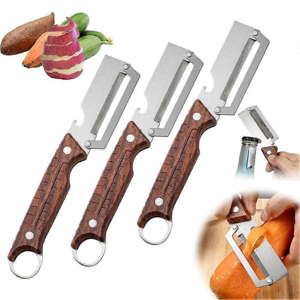 Multifunktionel Skræller Flaskeåbner Rustfrit Stål Skarp Ergonomisk Håndtagsdesign