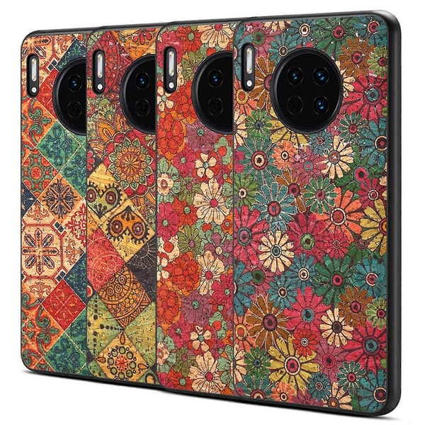 För Huawei Mate 30 4G / 5G Telefonfodral Blommönster Skal - Vår / Grön