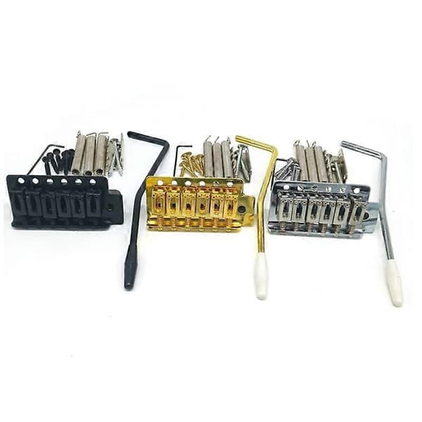 Gitarrdelar Tremolobro Steel Sadel Krom Enkelt Rocker Tremolo Elgitarrbro Guld S