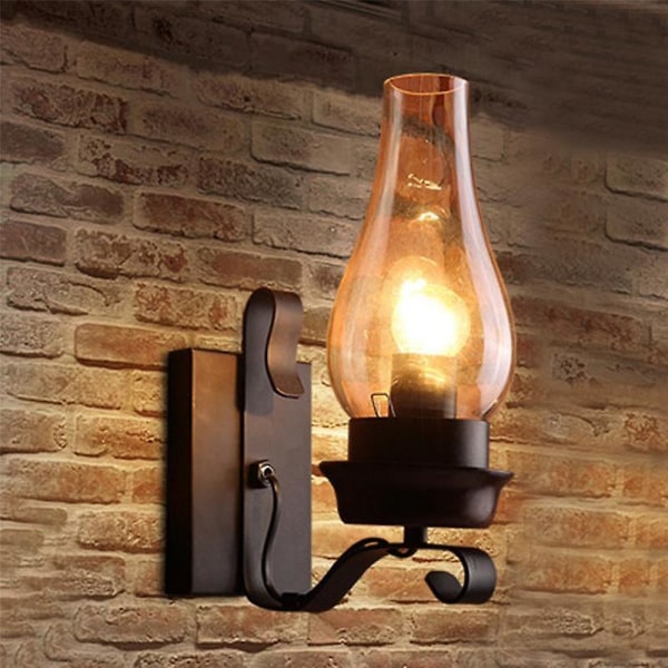 Vintage Industriel Retro Væglampe Rustik Remskive Indendørs Sconce Lampearmatur til Soveværelse Balkon Co